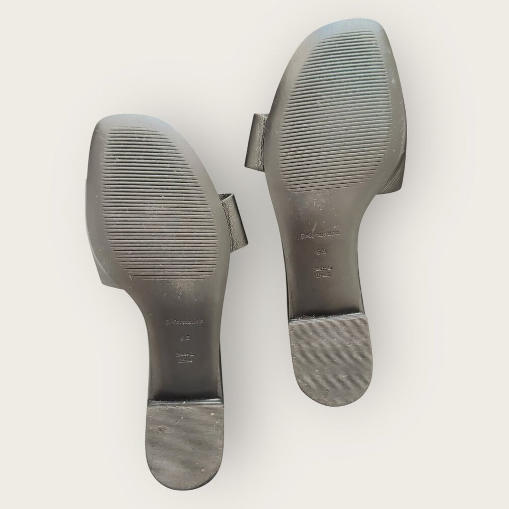 Reformation Joey Asymmetrical Flat Slide - Size W6.5 - Gently Used, Good Condt - Picture 6 of 9